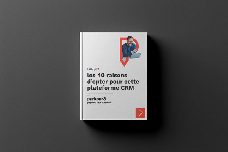 Couverture du livre blanc "Les 40 raisons d'opter pour cette plateforme CRM-HubSpot" par Parkour3