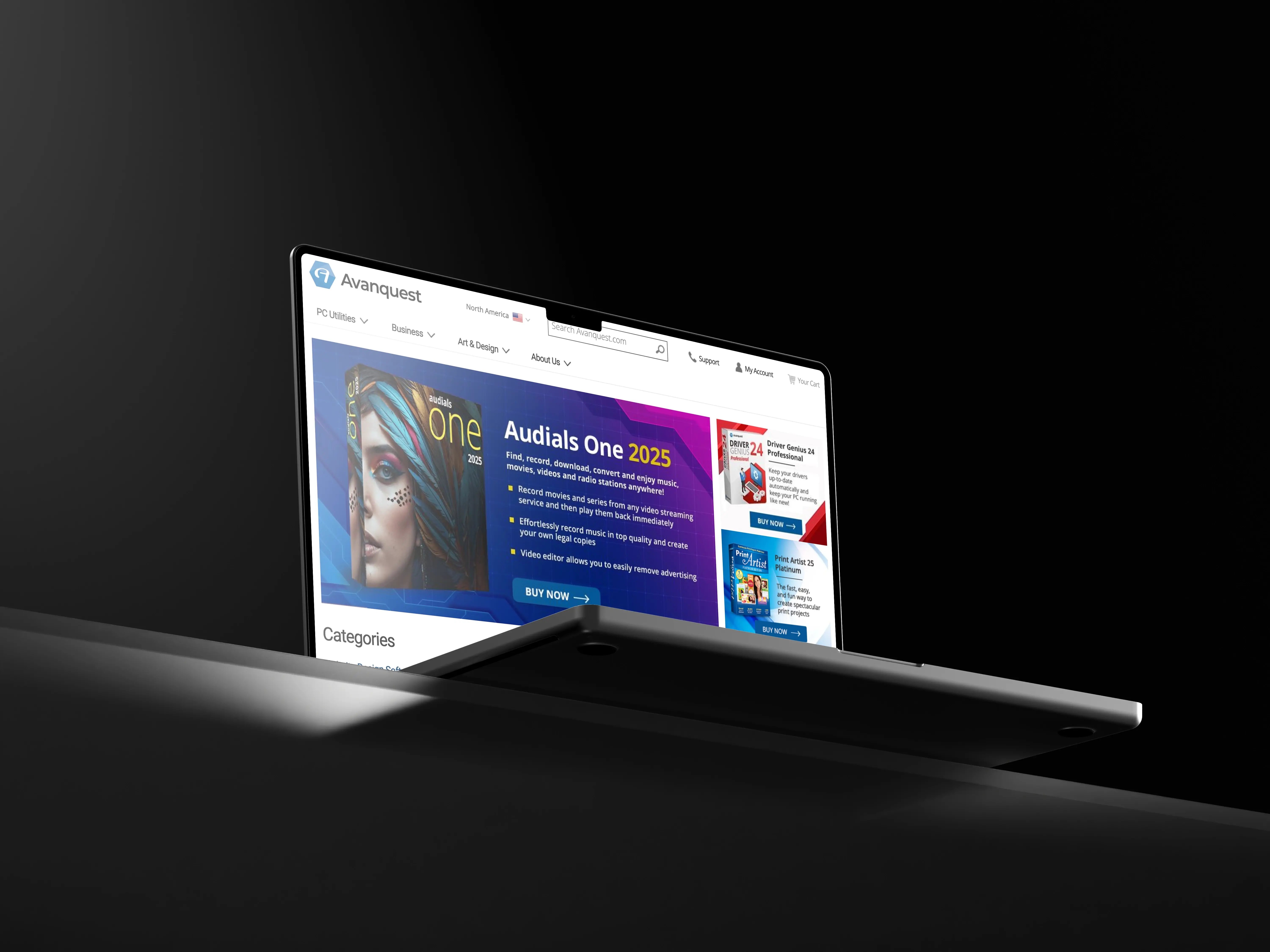 Website preview on a computer screen