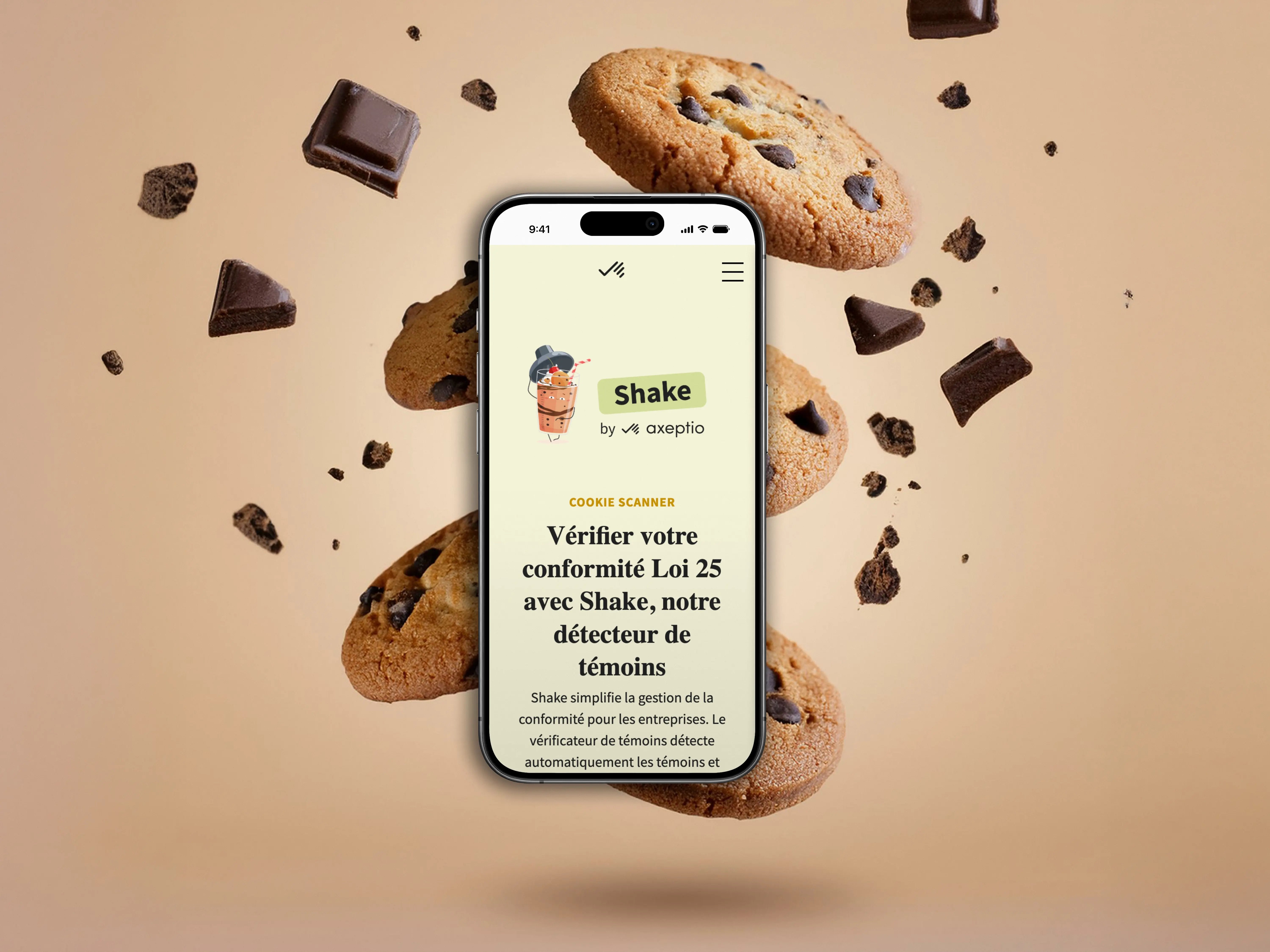 Website view on a phone screen
