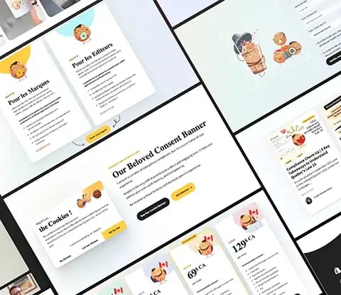 Aperçu de différents modules du site