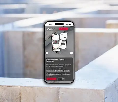 Website view on a phone screen