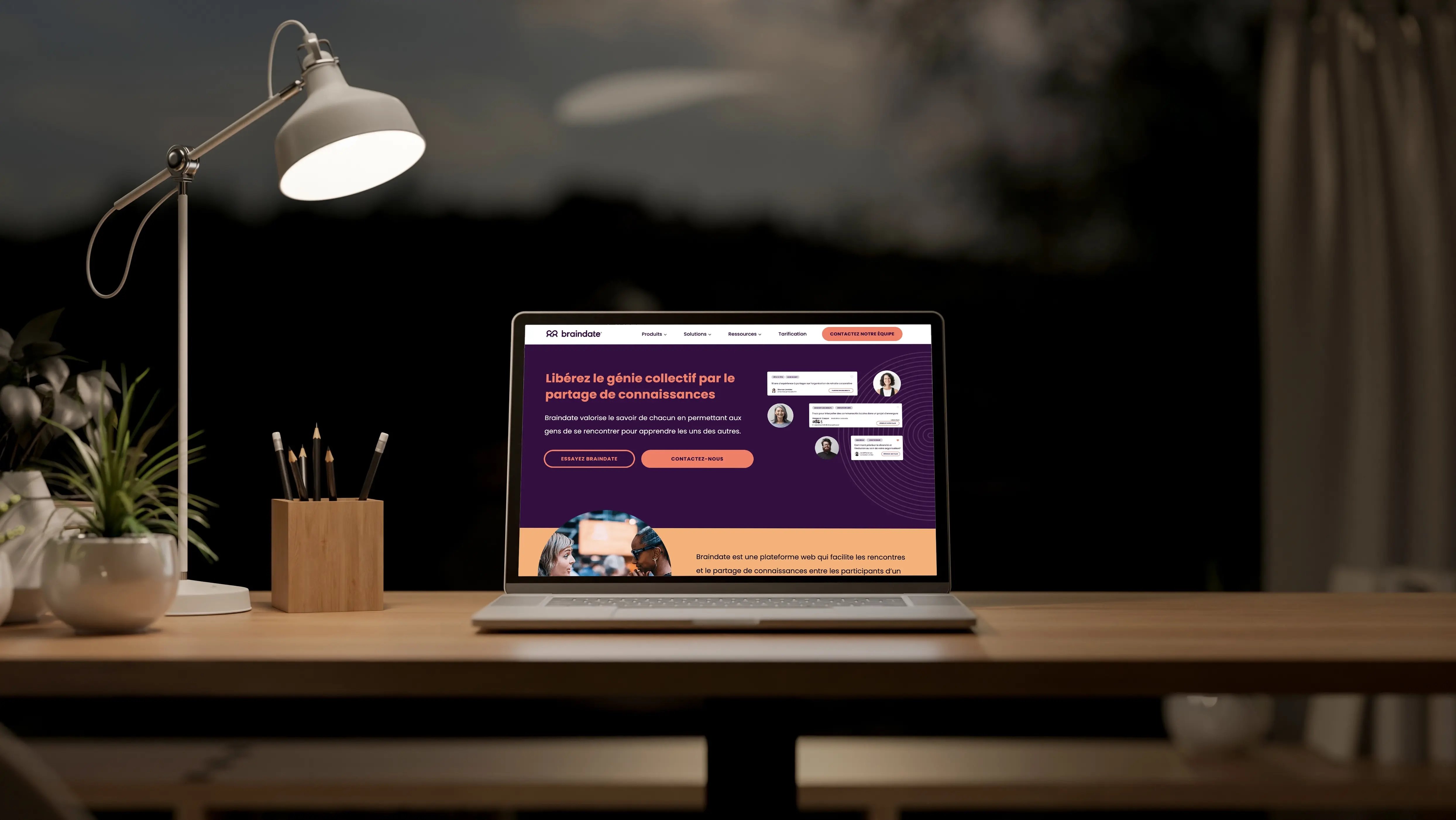 Website preview on a computer screen