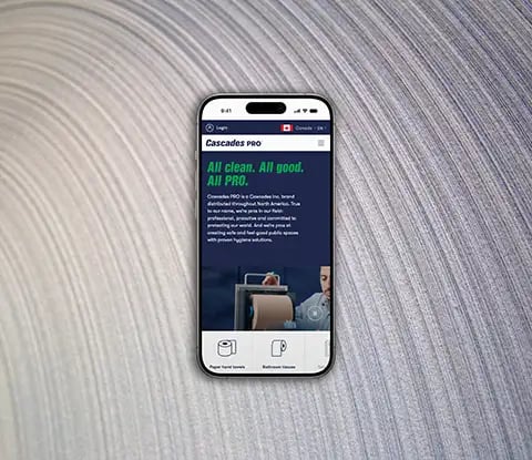 Website view on a phone screen