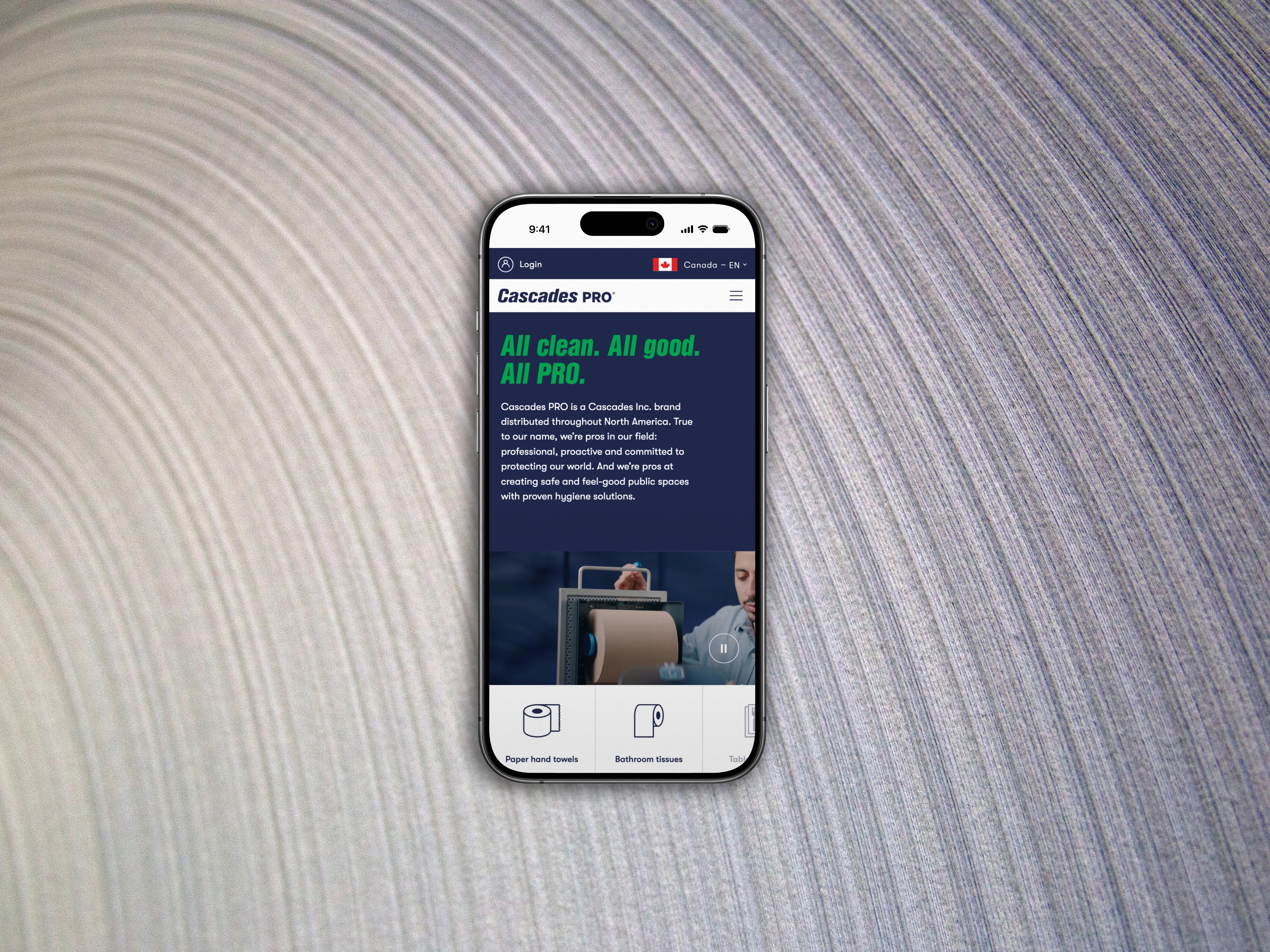 Website view on a phone screen