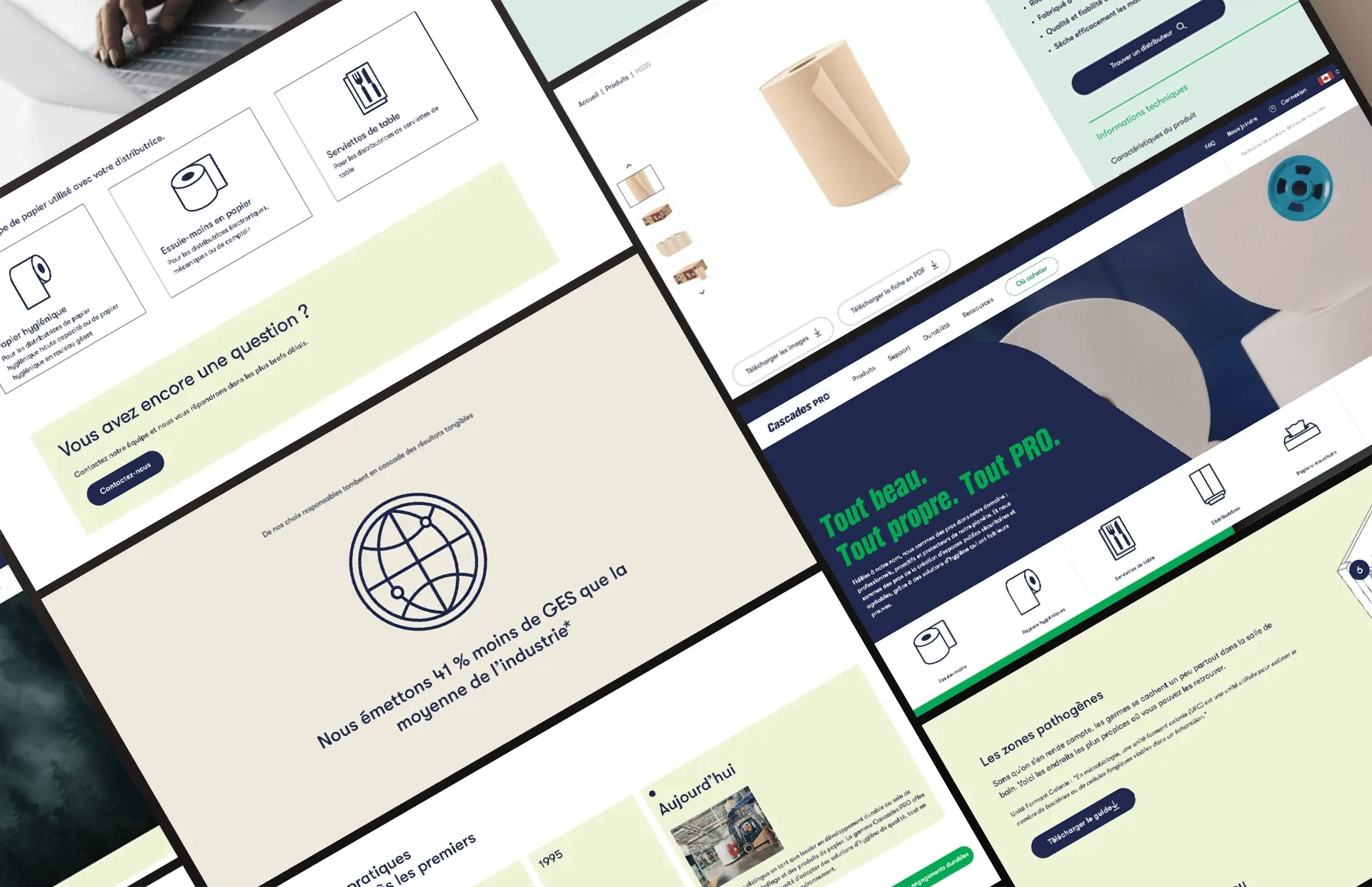 Overview of different website modules