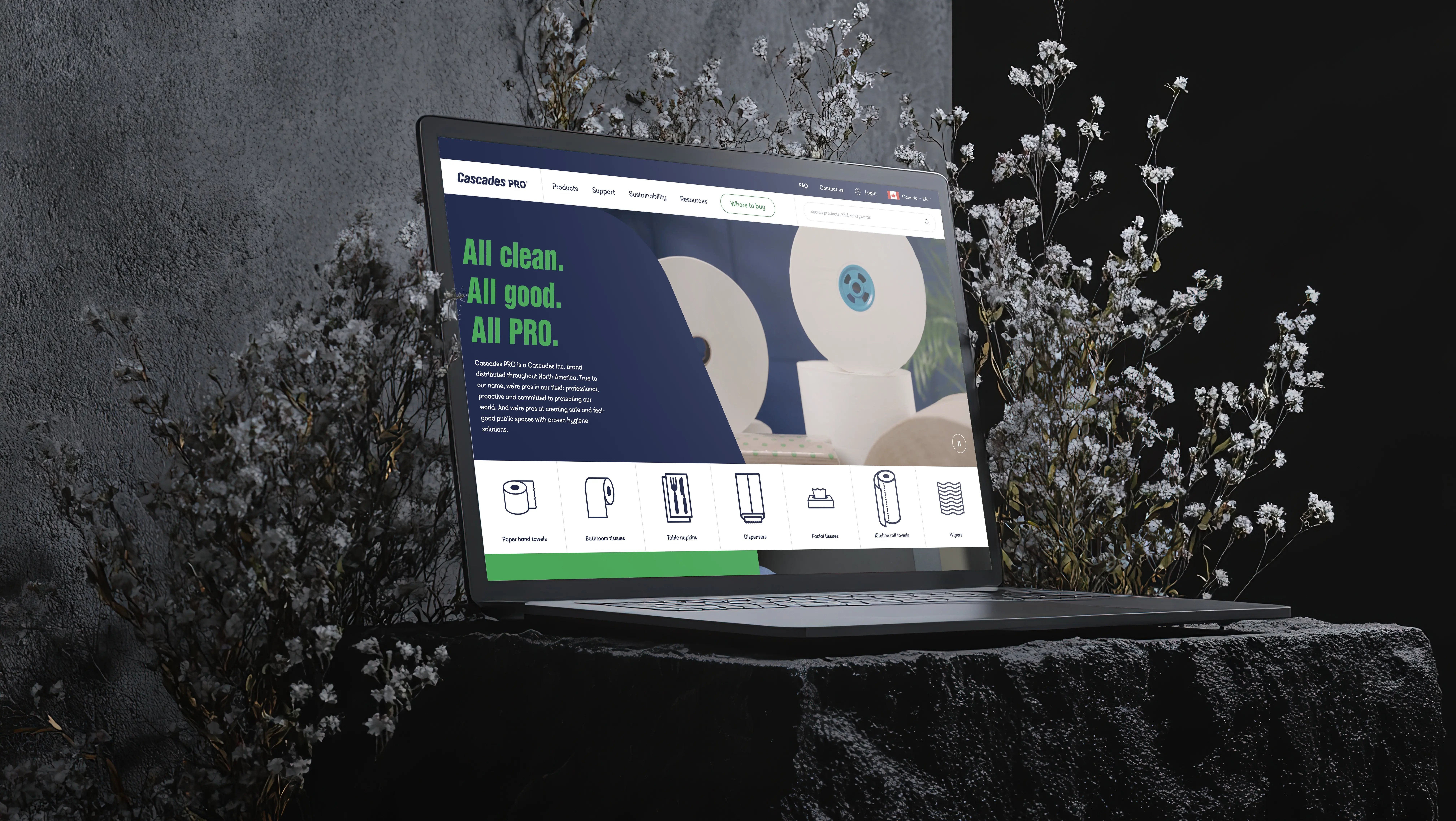 Website preview on a computer screen