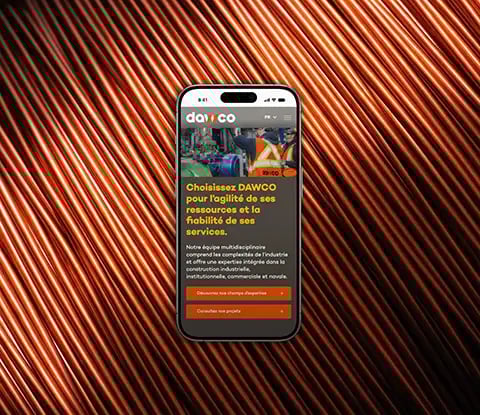 Aperçu du site web sur un téléphone cellulaire