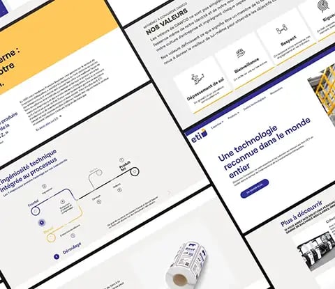 Overview of different website blocks