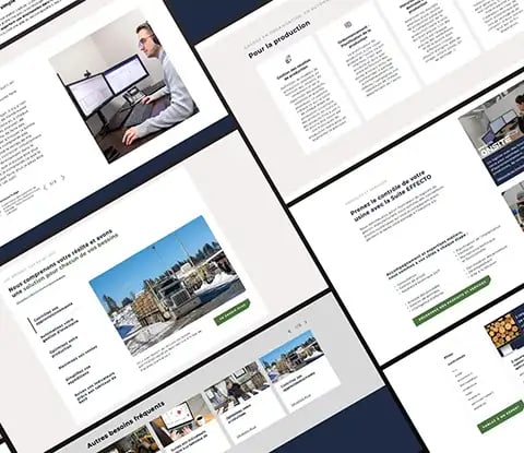 Aperçu de différents modules du site