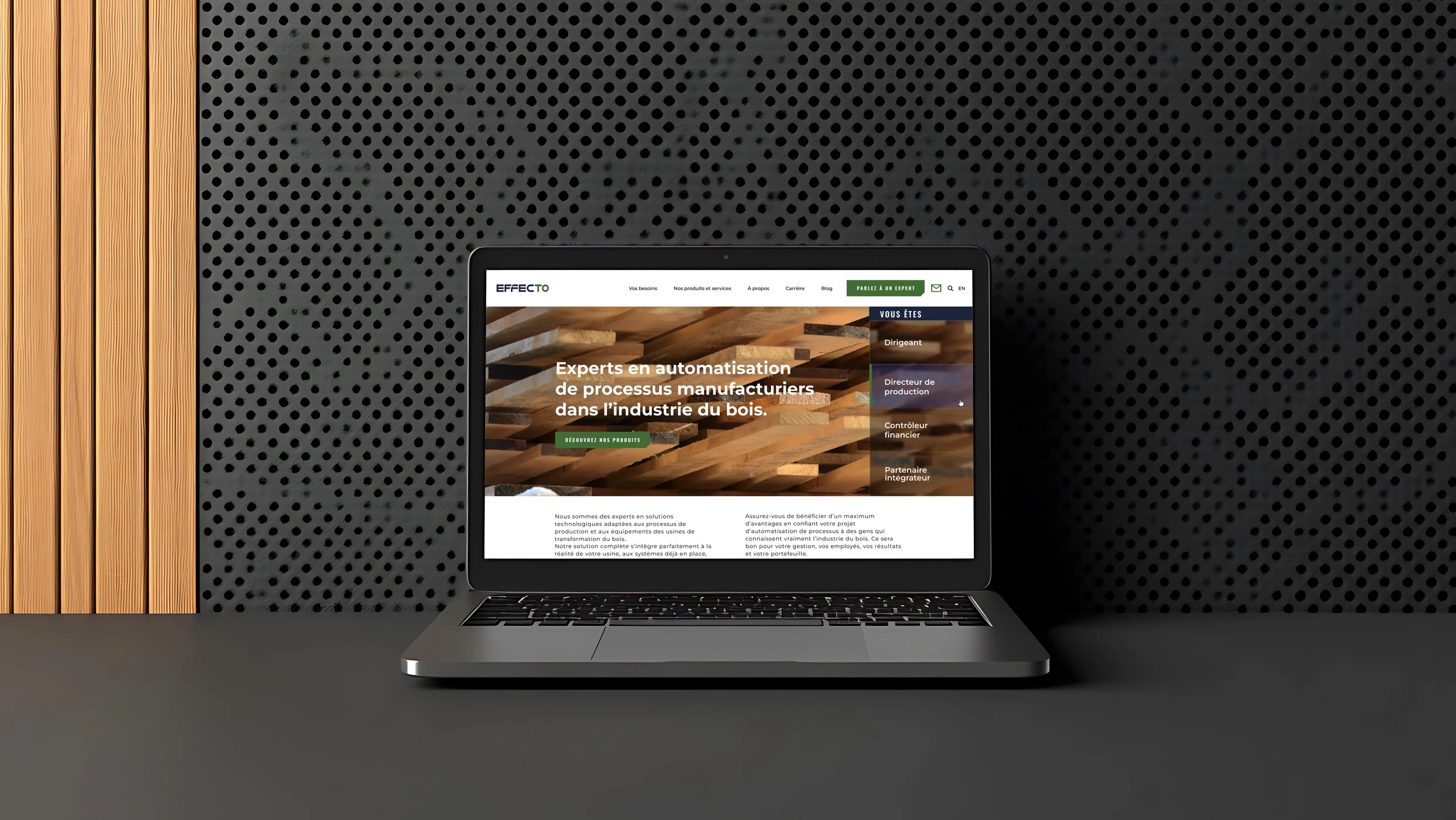 Website preview on a computer screen
