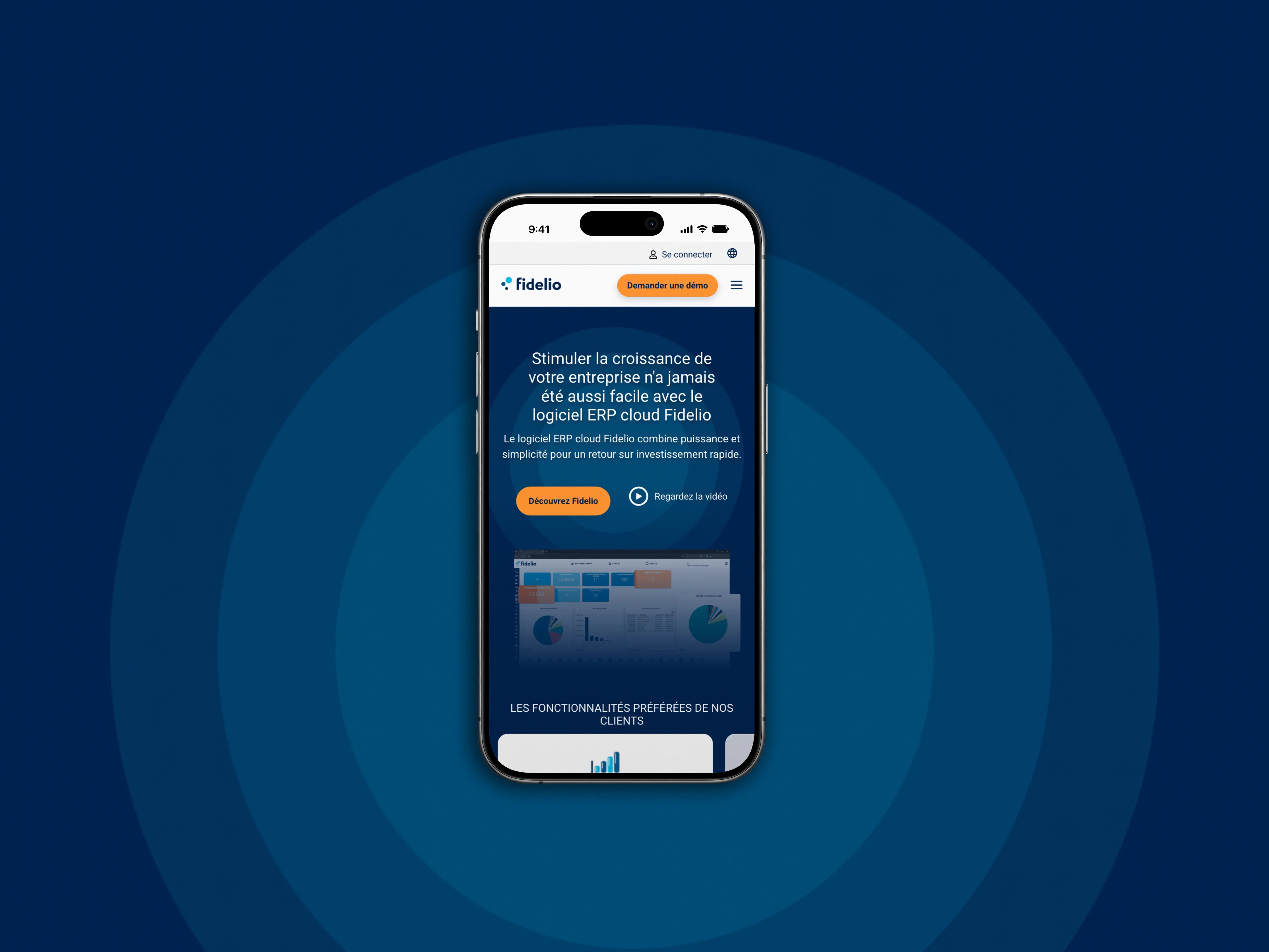 Website view on a phone screen