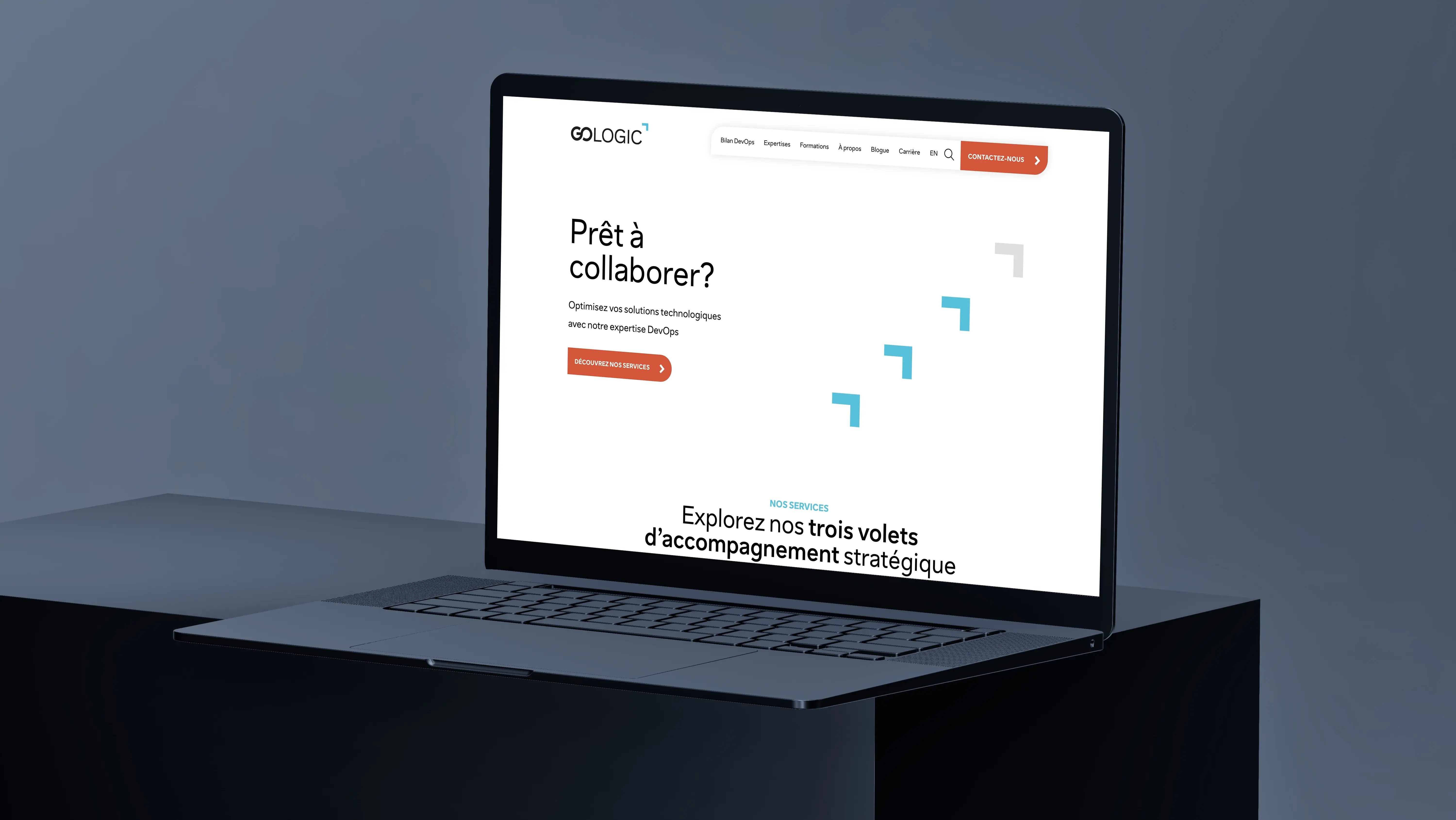 Aperçu du site web sur un écran d'ordinateur