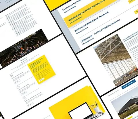 Aperçu de différents modules du site