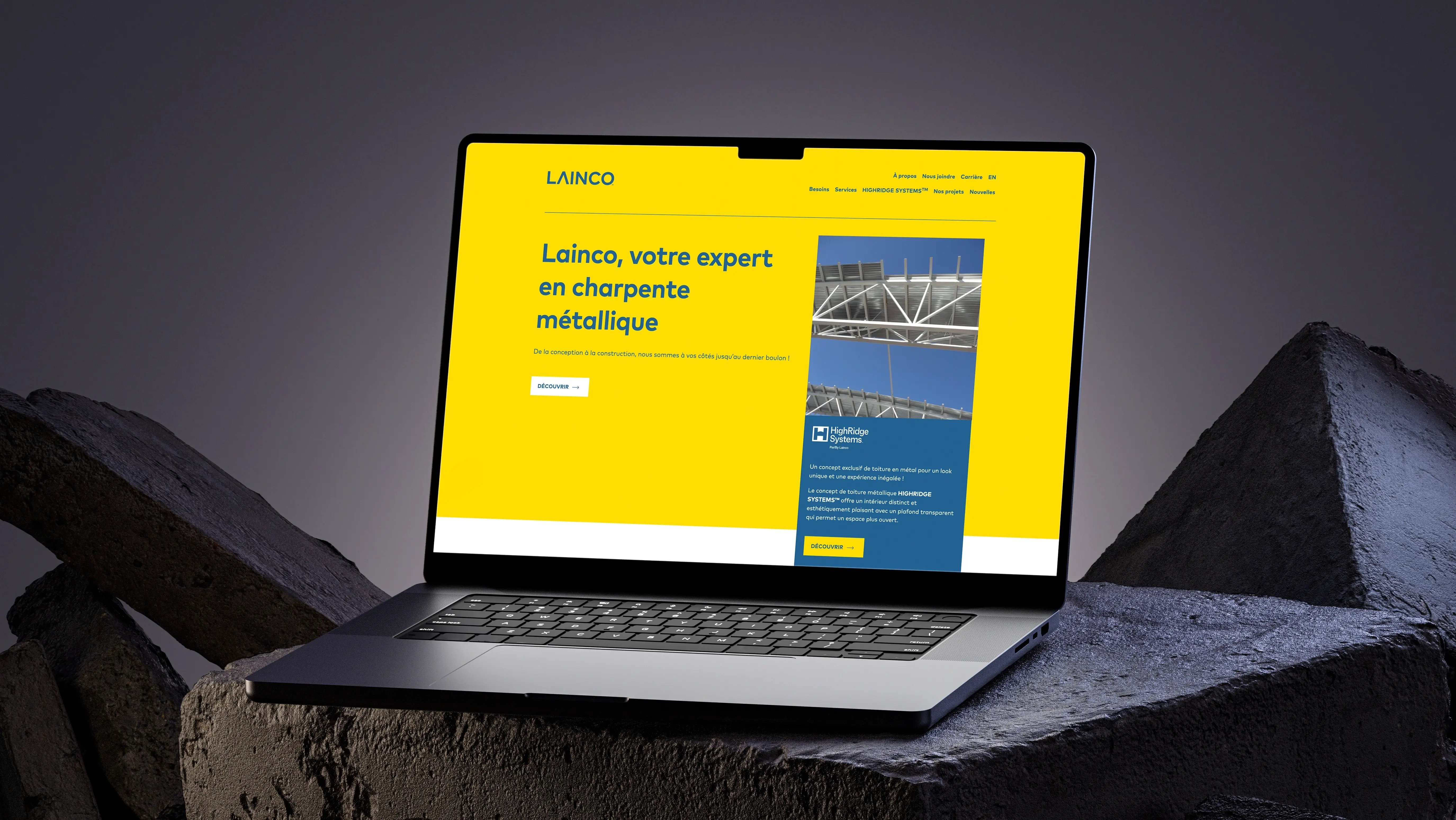 Website preview on a computer screen