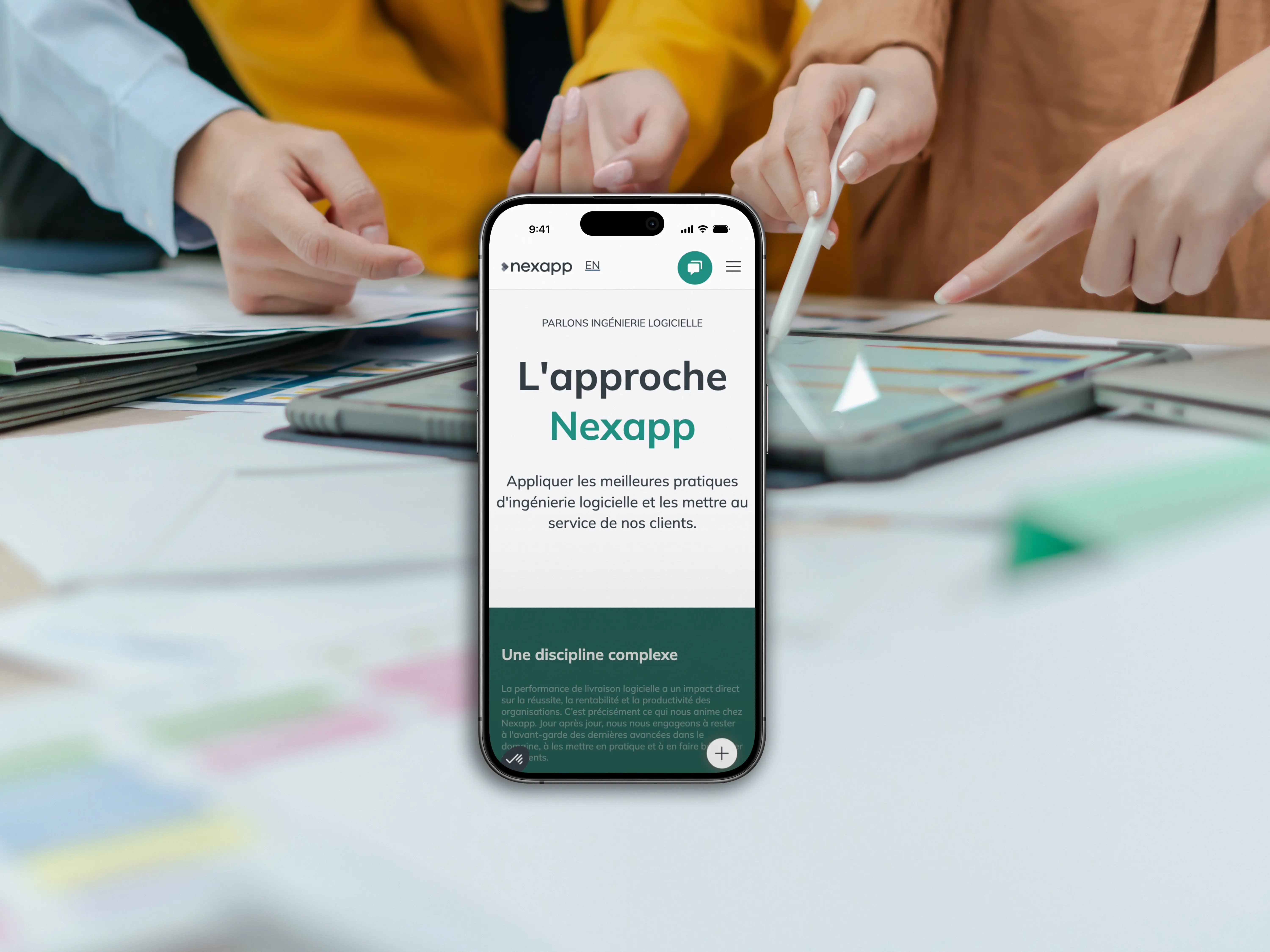 Website view on a phone screen