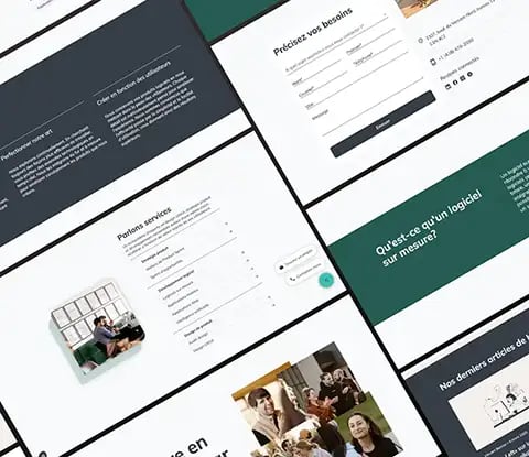 Aperçu de différents modules du site