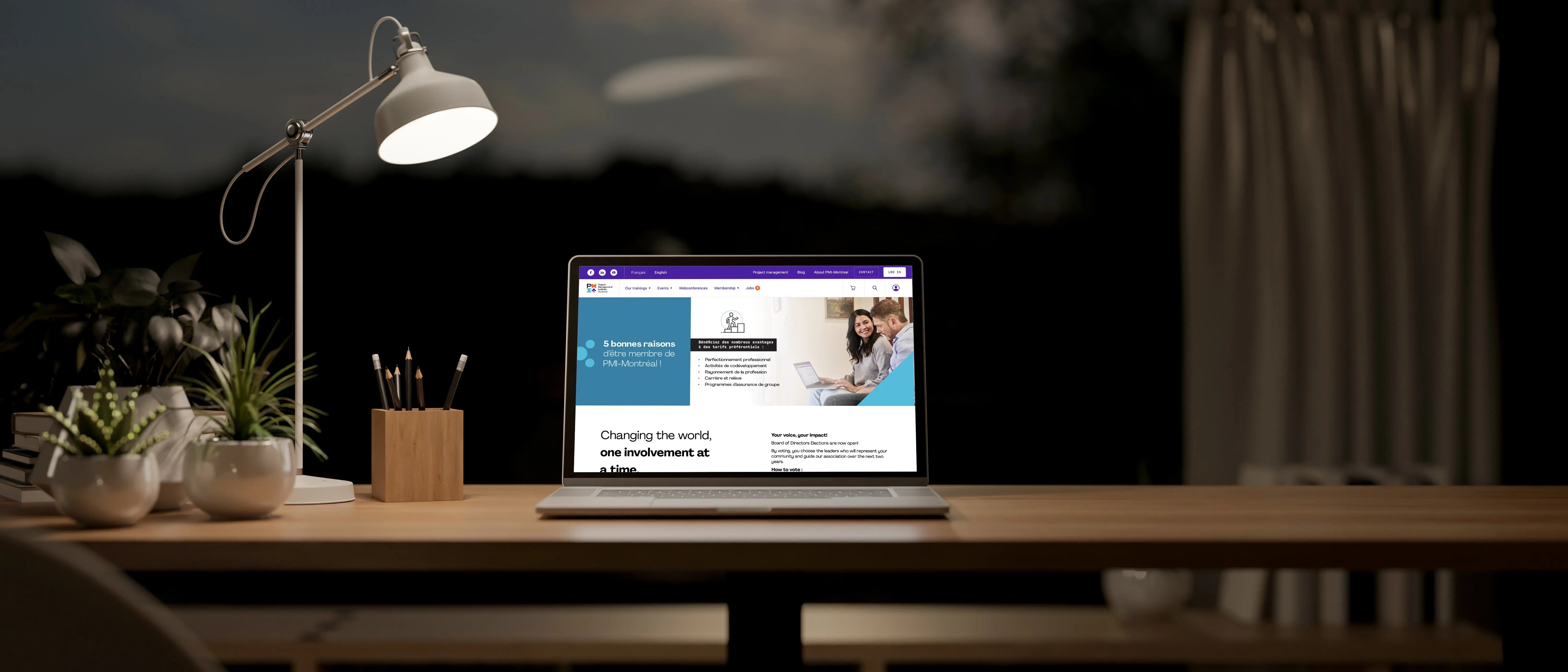 Website preview on a computer screen