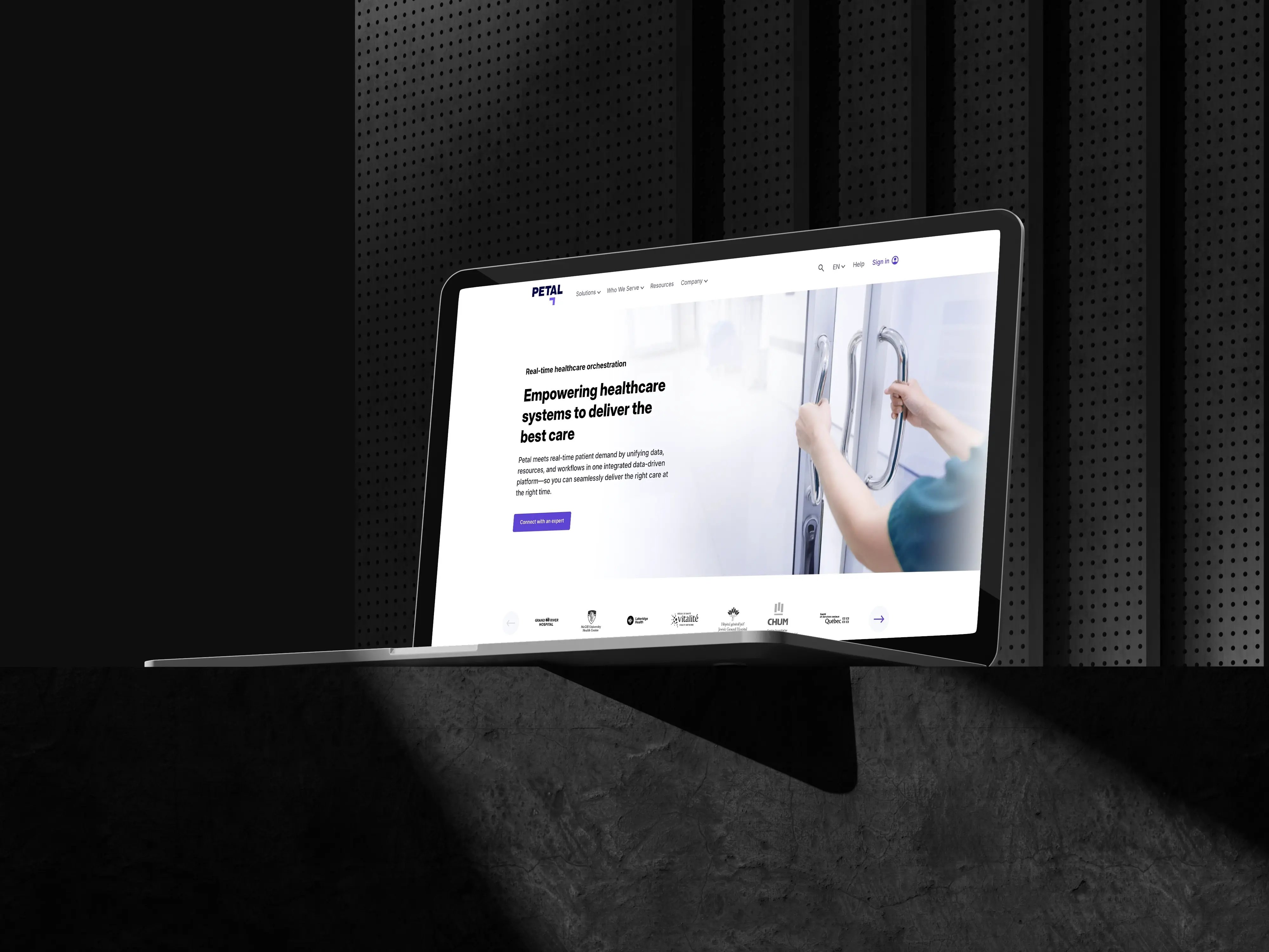 Website preview on a computer screen