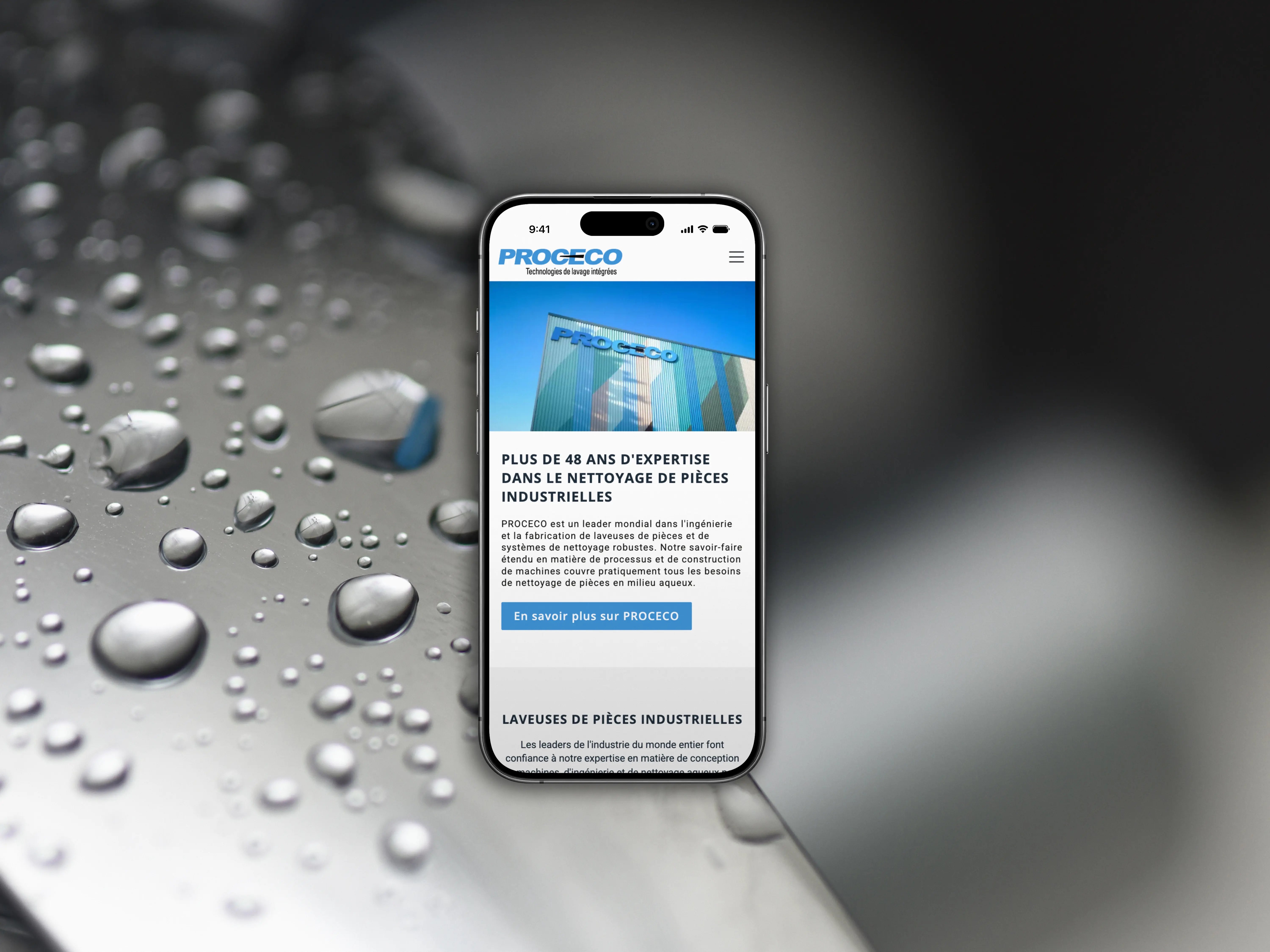 Website view on a phone screen