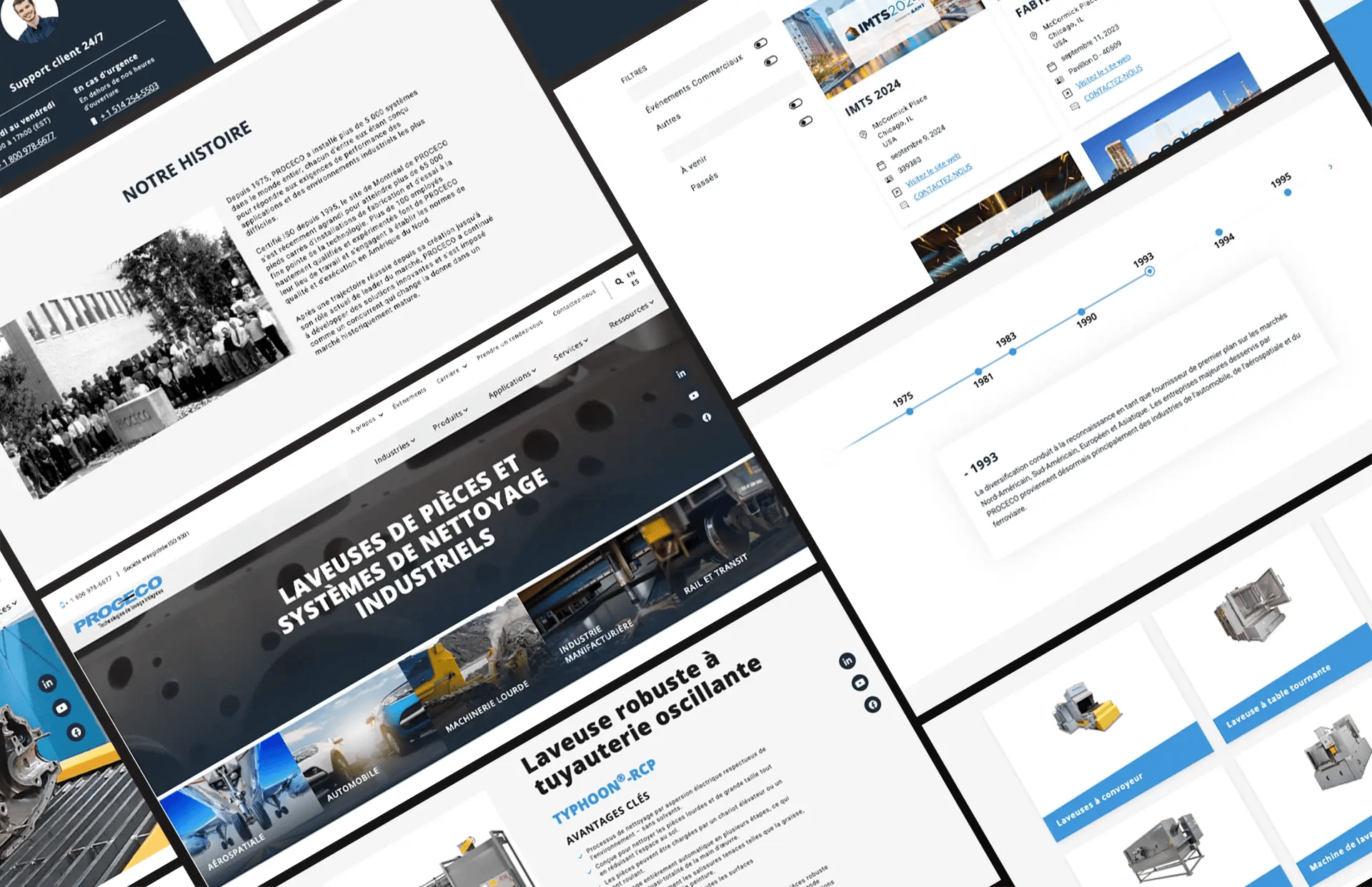 Overview of different website modules