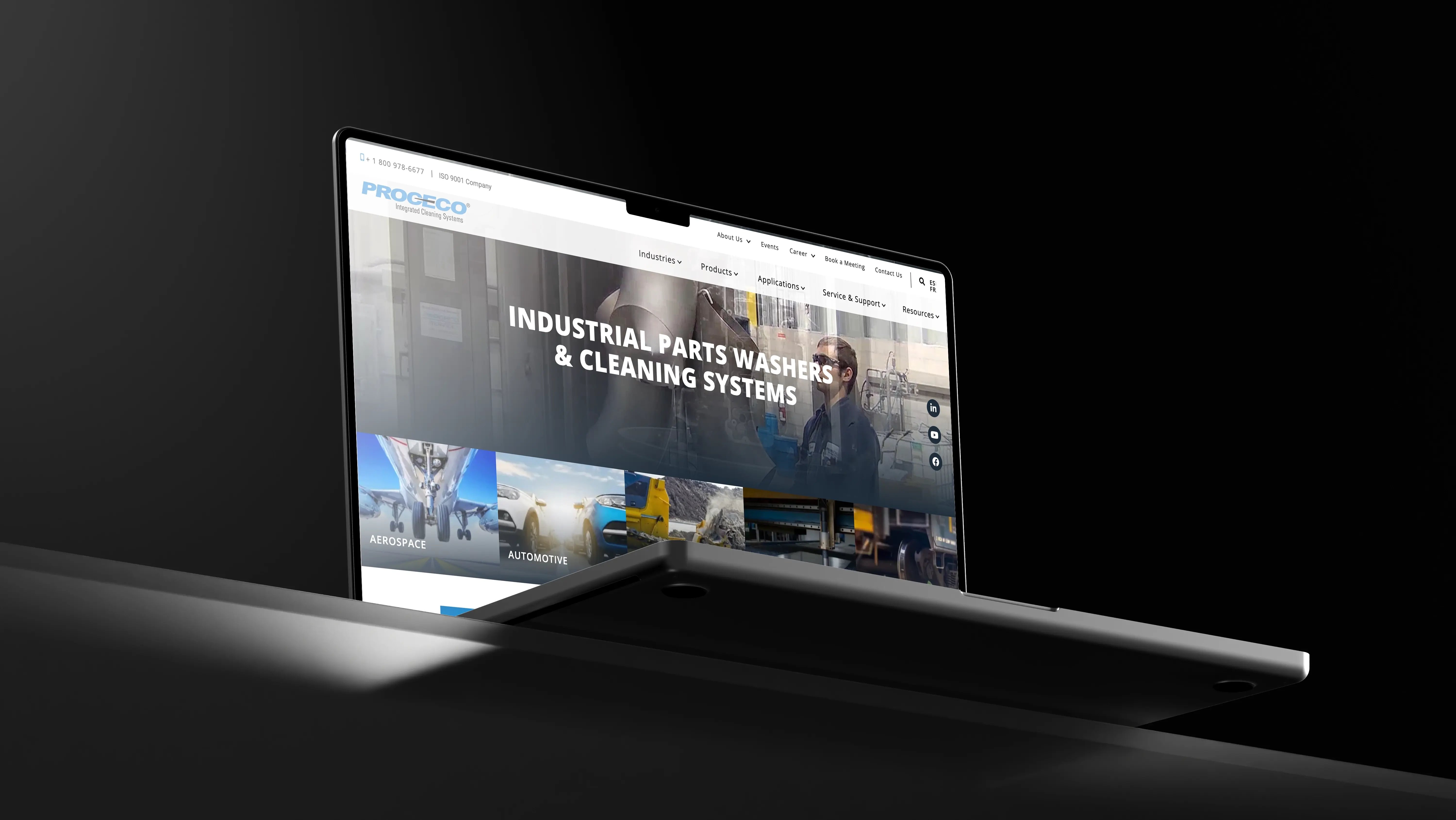 Website preview on a computer screen